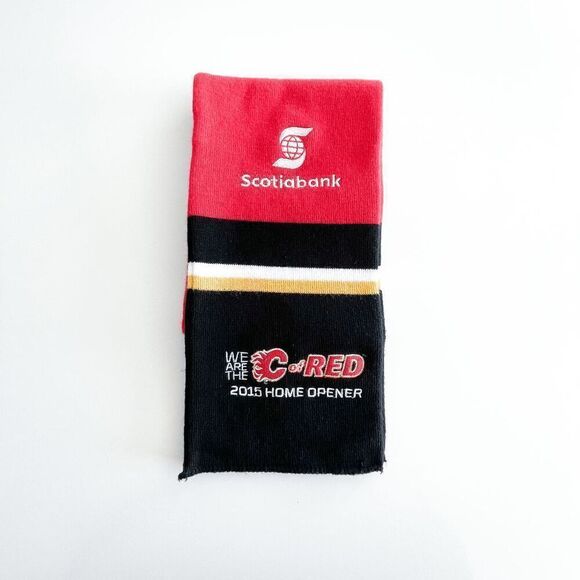 Scotiabank Calgary Flames Unisex We Are The C Red 2015 Home Opener Knit Scarf - Picture 2 of 6
